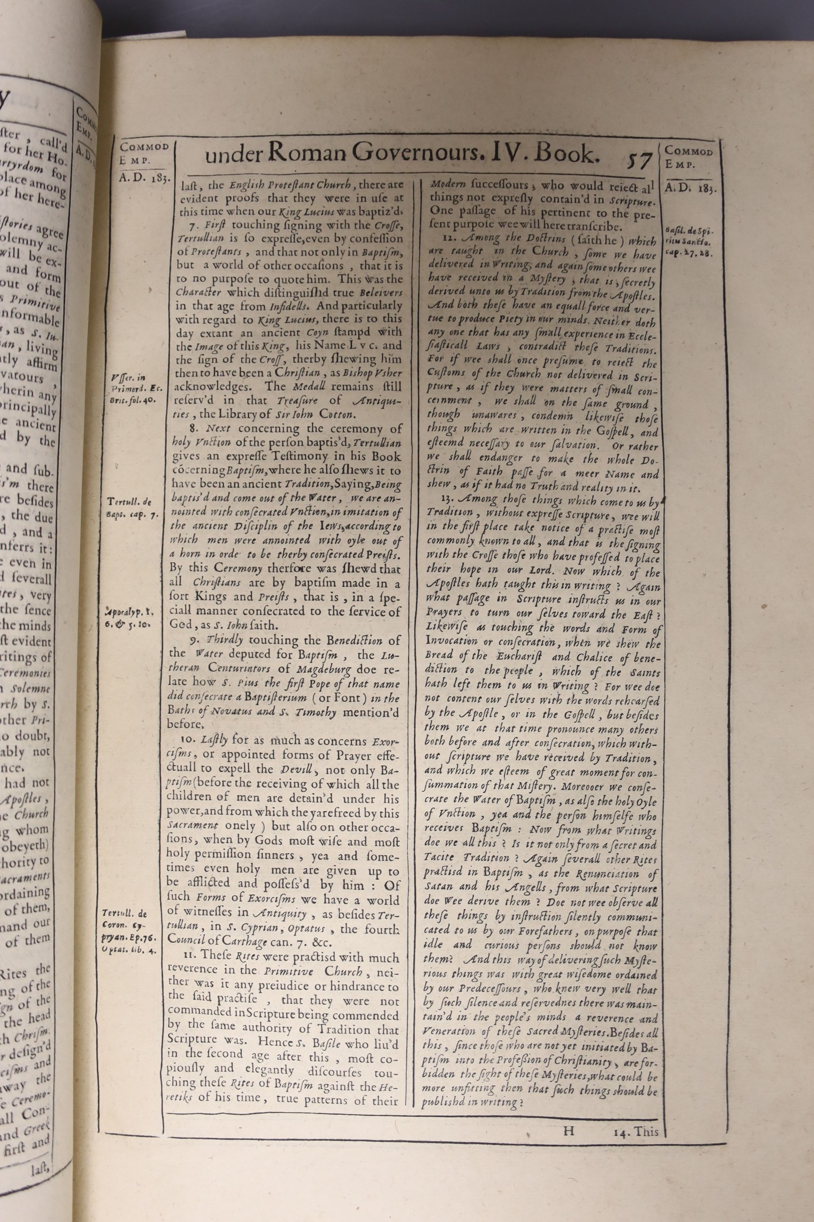 SERENUS DE CRESSY (C. 1605-1674) - The Church-history of Brittany from the beginning of Christianity to the Norman Conquest ... / by R.F.S. Cressy of the Holy Order of S. Benedict. 1668